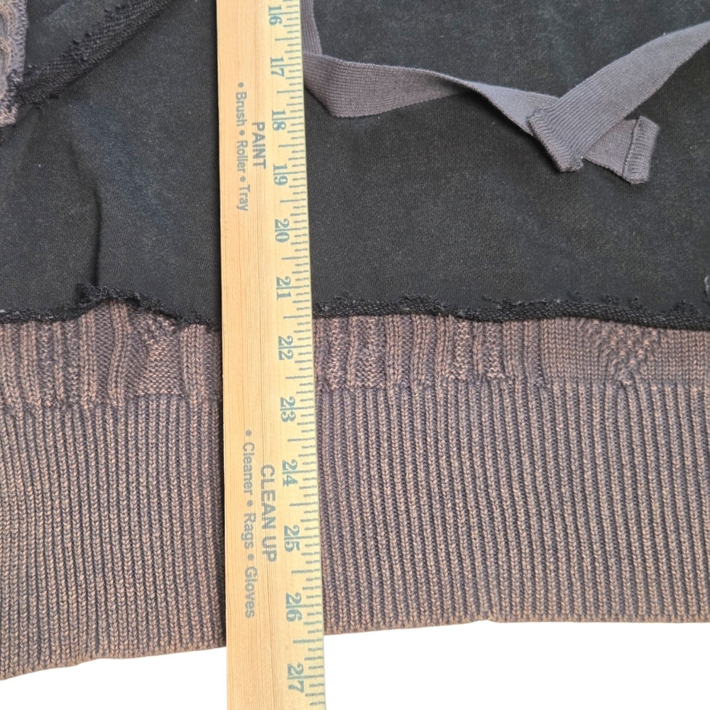 POL Rebel Lace Up Knit Hoodie Mineral Wash Brown Black Boho Grunge Small NWOT - Picture 12 of 16